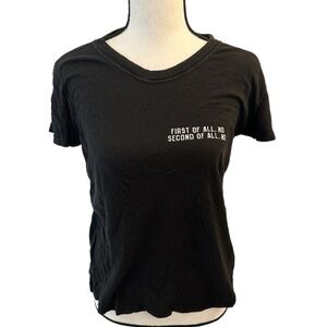 Brandy Melville woman’s black T-shirt with white writing